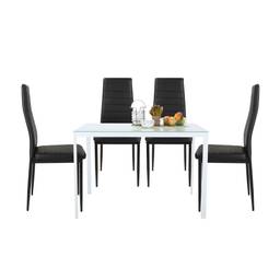 ชุดโต๊ะอาหาร 4 ที่นั่ง รุ่นเฮนรี่+ชิโน่ - สีขาว/ดำ
