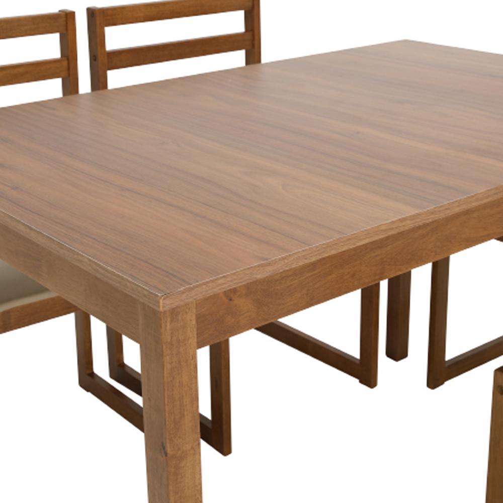 ชุดโต๊ะอาหาร 4 ที่นั่ง รุ่นฟิน - สีไม้น้ำตาลกลาง - ชุดโต๊ะทานอาหาร รุ่นฟิน - สีไม้น้ำตาลกลาง  TOP PBเคลือบเมลามีน