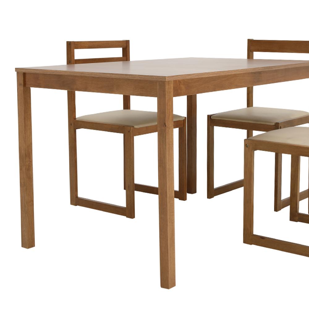 ชุดโต๊ะอาหาร 4 ที่นั่ง รุ่นฟิน - สีไม้น้ำตาลกลาง - ขาโต๊ะทานอาหาร รุ่นฟิน - สีไม้น้ำตาลกลาง